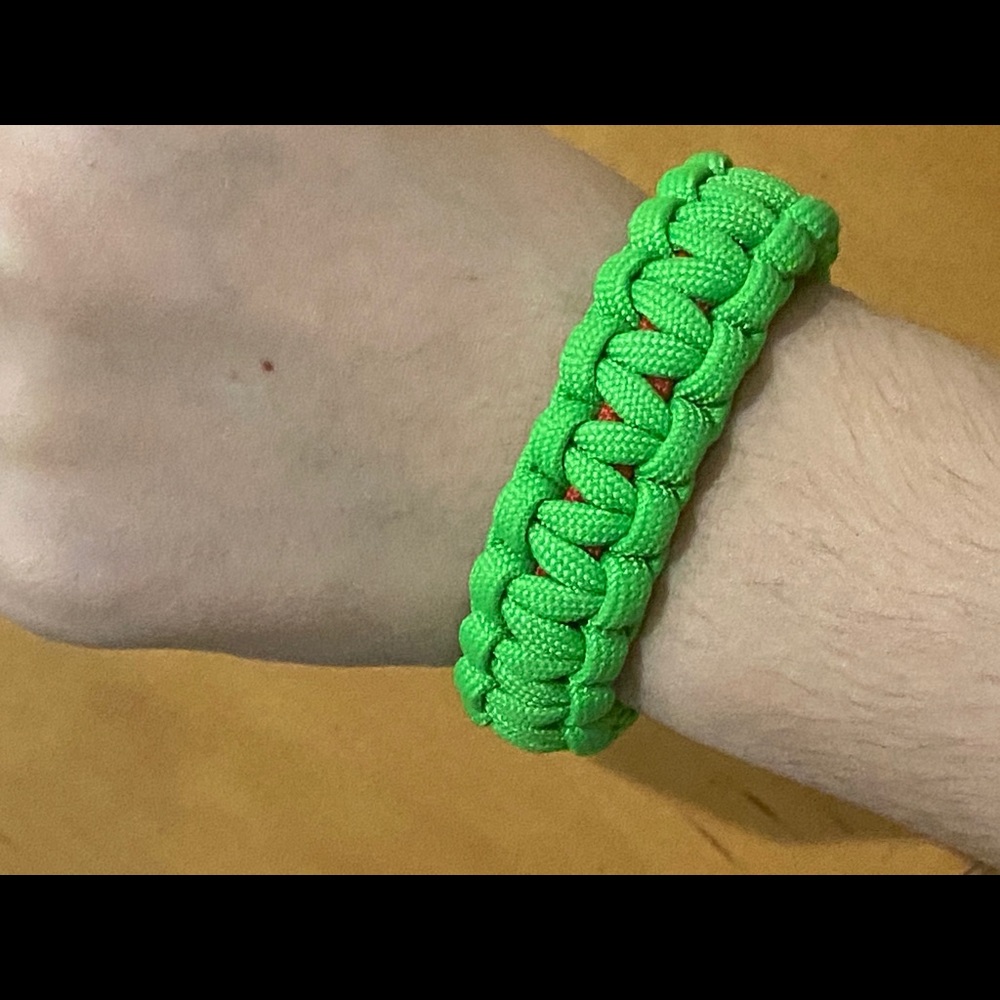 Green and red survival bracelet